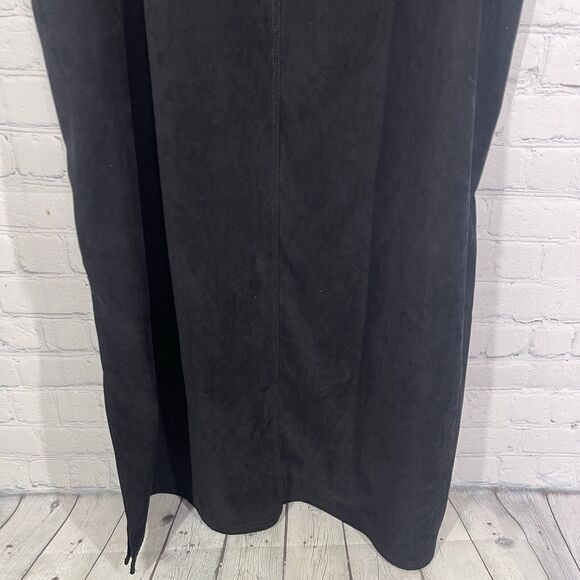 VTG 90s Goth Black Maxi Overall Dress XL Edgy Grunge Emo Style Velvet Whimsigoth - Picture 7 of 14